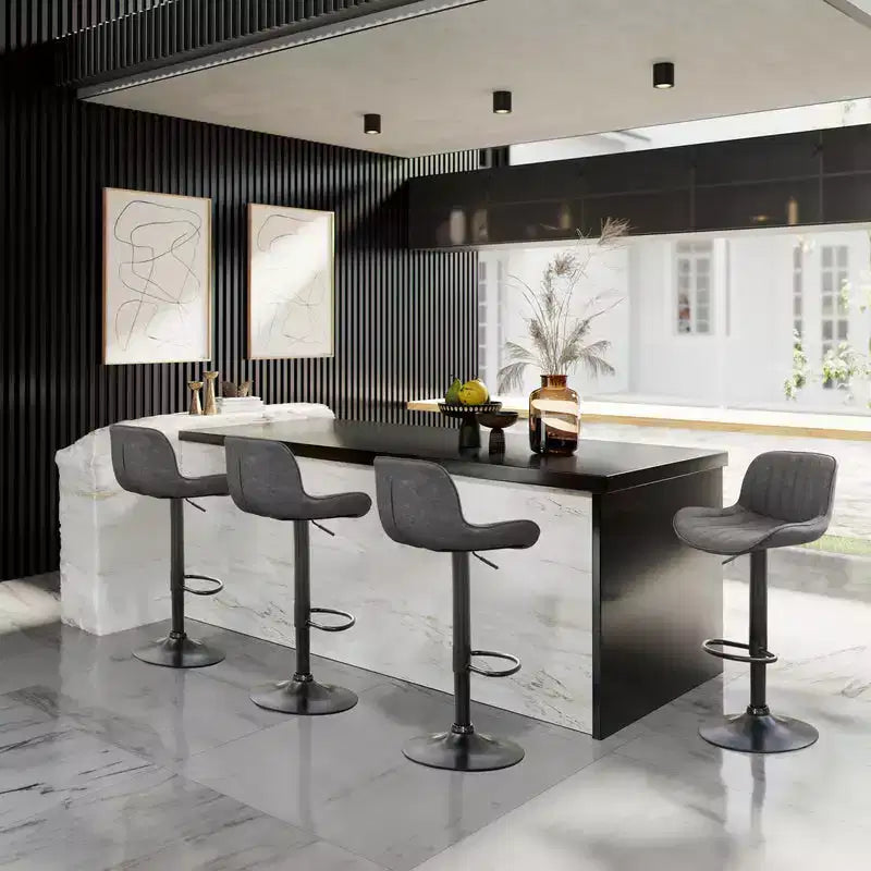 Tabourets de bar réglables en similicuir, lot de 2 - HOMLUX