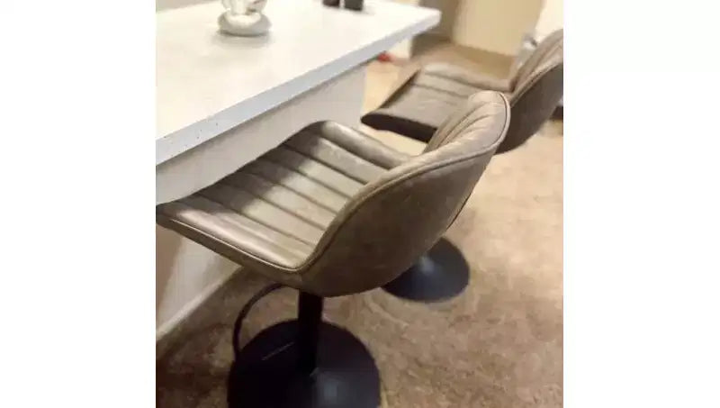 Tabourets de bar réglables en similicuir, lot de 2 - HOMLUX