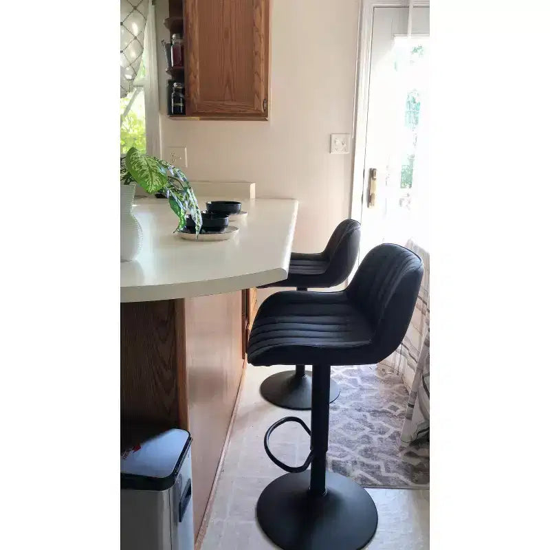 Tabourets de bar réglables en similicuir, lot de 2 - HOMLUX