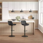 Faux Leather Adjustable Counter Height Barstools, set of 2-HOMLUX
