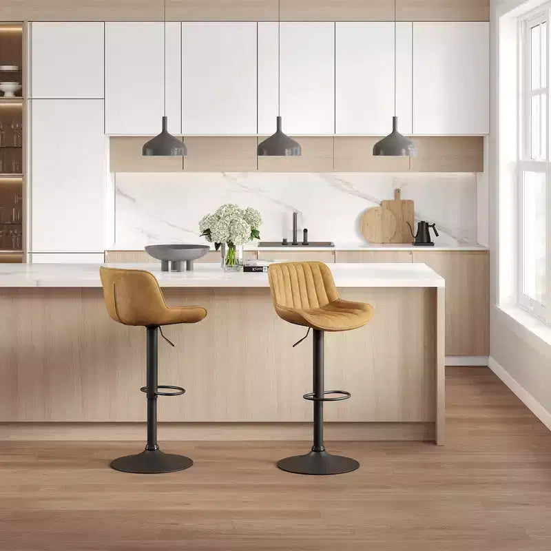 Tabourets de bar réglables en similicuir, lot de 2 - HOMLUX