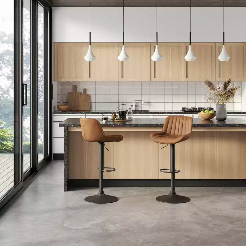 Tabourets de bar réglables en similicuir, lot de 2 - HOMLUX