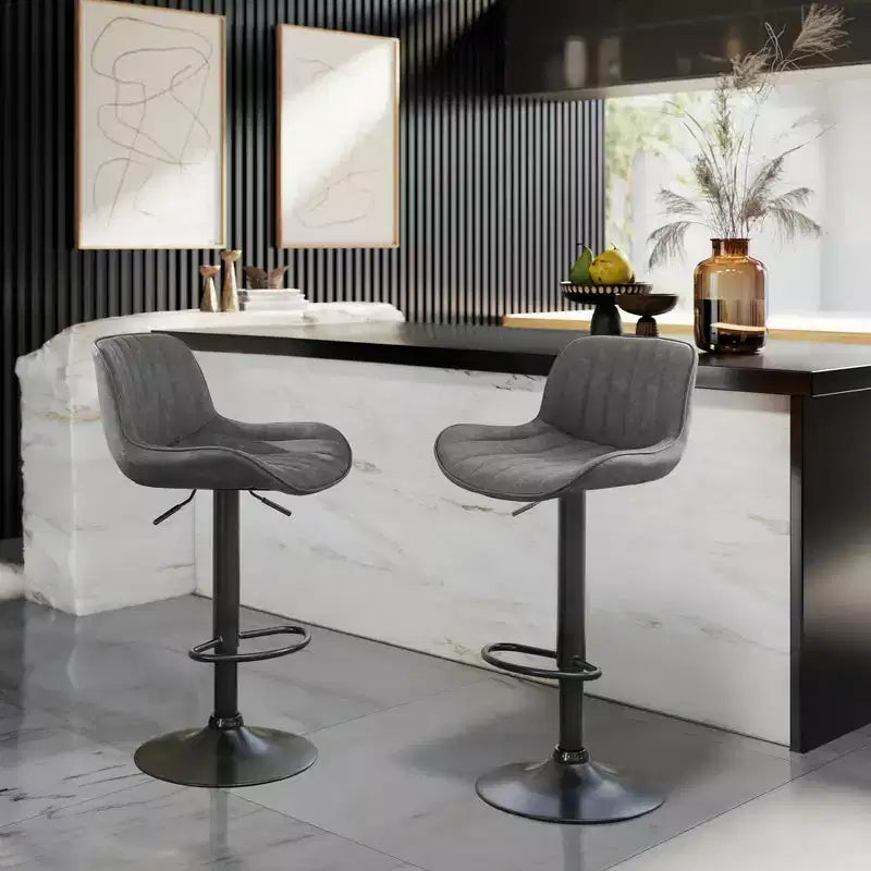 Tabourets de bar réglables en similicuir, lot de 2 - HOMLUX