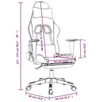 vidaXL Chaise de jeu moderne avec fonctions réglables, tissu noir et crème – Idéale pour améliorer l'expérience de jeu avec un confort optimal