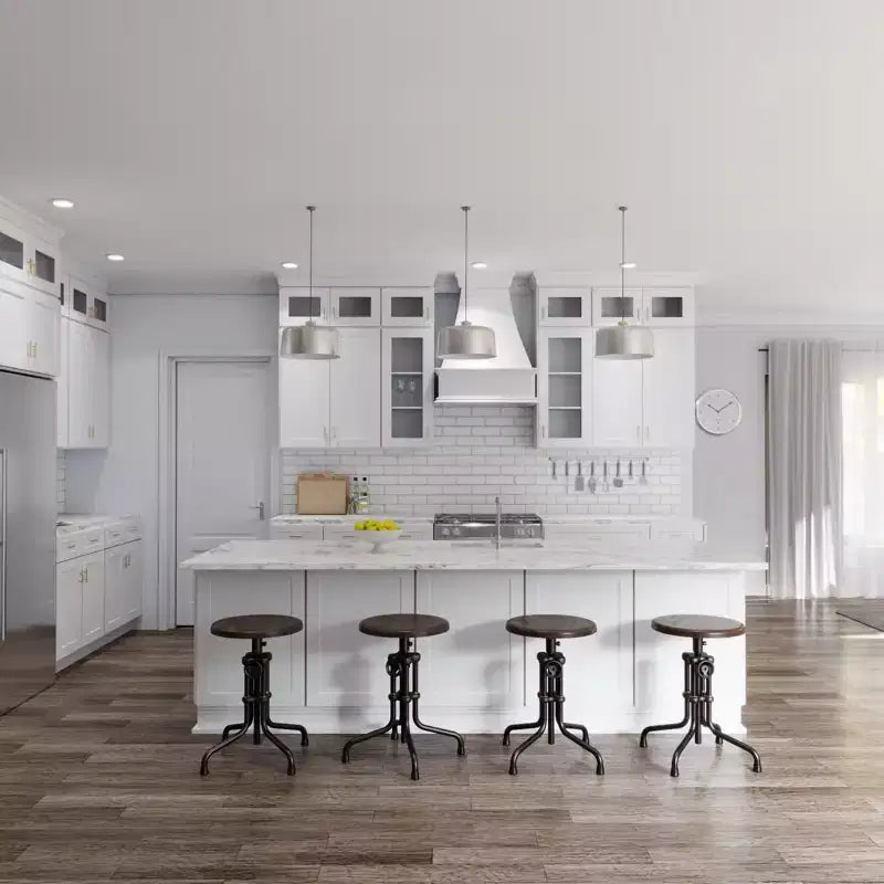 HOMLUX Meuble haut de cuisine mural en kit avec 2 portes blanc Shaker facile à monter