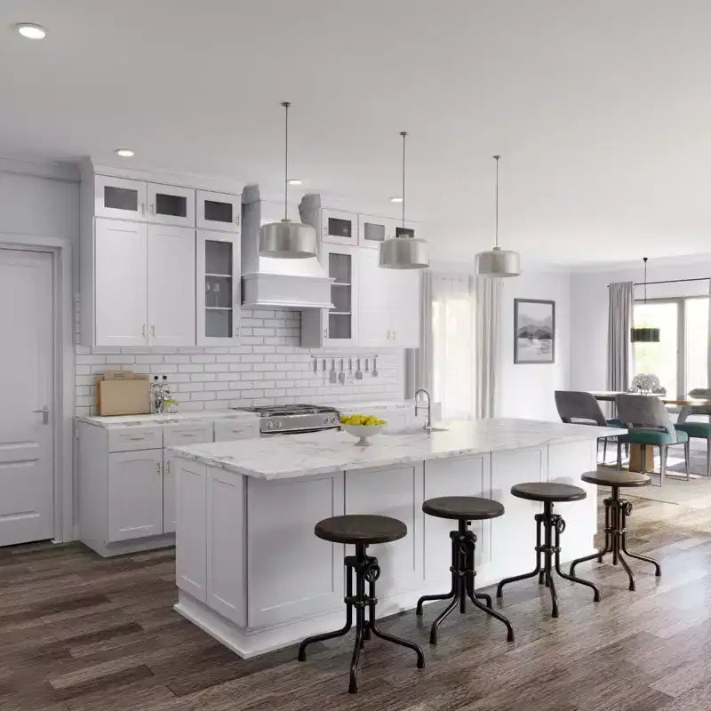 HOMLUX Meuble haut de cuisine mural en kit avec 2 portes blanc Shaker facile à monter