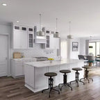 HOMLUX Meuble haut de cuisine mural en kit avec 2 portes blanc Shaker facile à monter