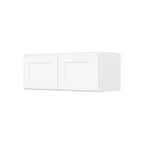 HOMLUX Meuble haut de cuisine mural en kit avec 2 portes blanc Shaker facile à monter
