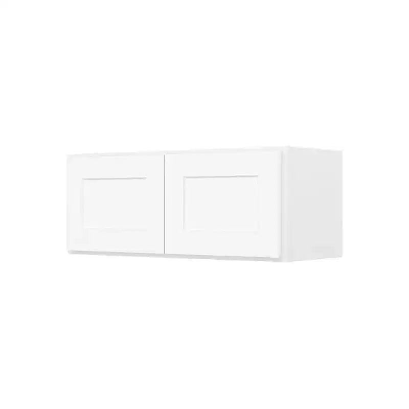 HOMLUX Meuble haut de cuisine mural en kit avec 2 portes blanc Shaker facile à monter