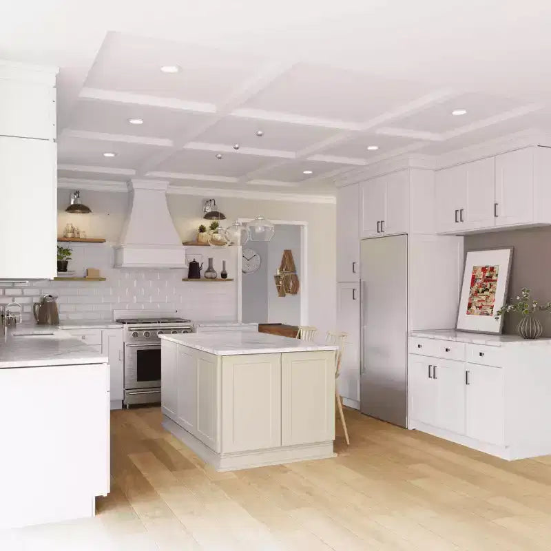 HOMLUX Meuble haut de cuisine mural en kit avec 2 portes blanc Shaker facile à monter
