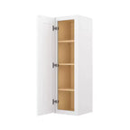 HOMLUX Easy-DIY 12 in D x 42 in H in Shaker White Ready to Assemble Wall Kitchen Cabinet 1 Door-3 Shelves