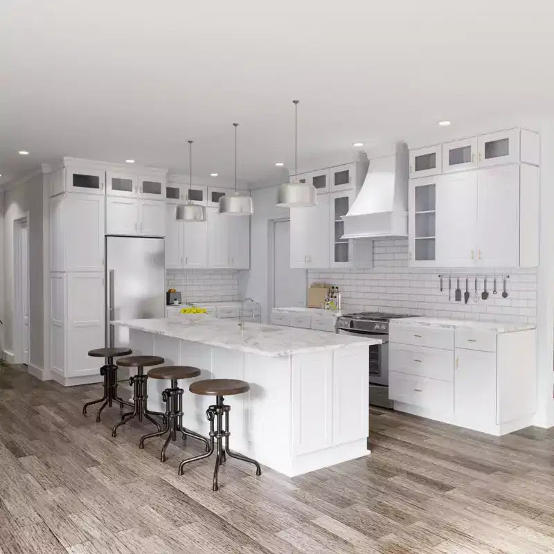 Élément haut de cuisine HOMLUX Easy-DIY Shaker Blanc facile à assembler avec accès facile