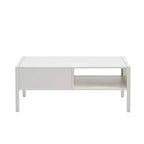 Table basse en rotin avec pieds en bois massif/métal et porte coulissante pour le rangement, table de cocktail table de centre table de canapé - ModernLuxe
