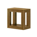 Table d'appoint rectangulaire moderne Plank+Beam avec étagère, 25 po, Table en bois massif avec rangement
