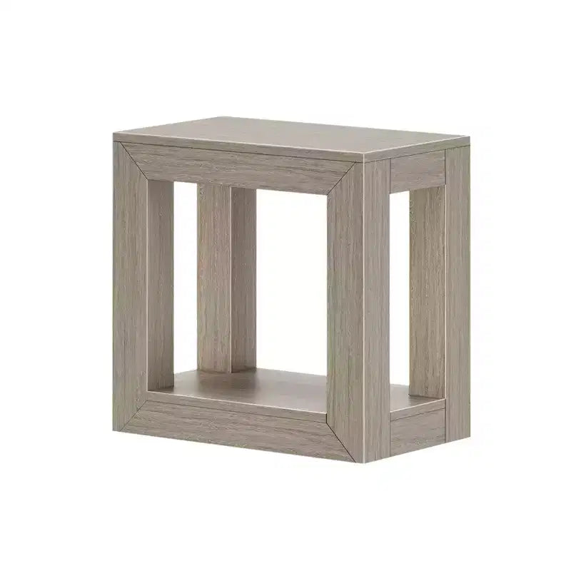 Table d'appoint rectangulaire moderne Plank+Beam avec étagère, 25 po, Table en bois massif avec rangement