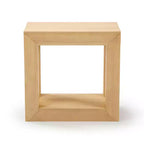 Table d'appoint rectangulaire moderne Plank+Beam avec étagère, 25 po, Table en bois massif avec rangement
