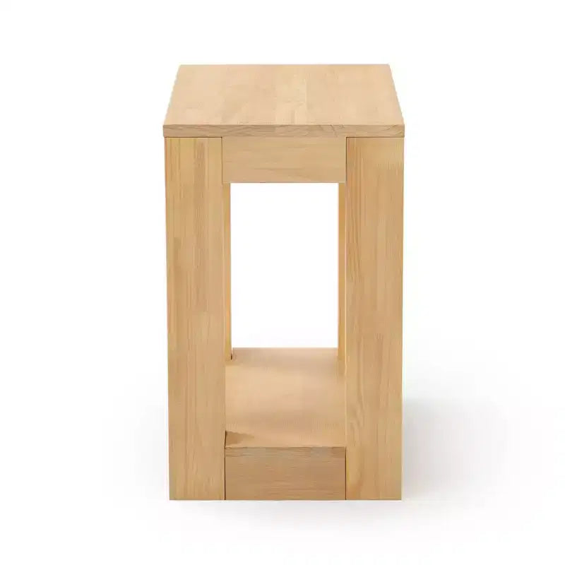 Table d'appoint rectangulaire moderne Plank+Beam avec étagère, 25 po, Table en bois massif avec rangement
