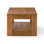 Table basse rectangulaire moderne Plank+Beam 48 avec étagère, table en bois massif avec rangement