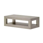 Table basse rectangulaire moderne Plank+Beam 48 avec étagère, table en bois massif avec rangement