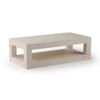 Table basse rectangulaire moderne Plank+Beam 48 avec étagère, table en bois massif avec rangement