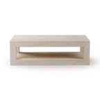 Table basse rectangulaire moderne Plank+Beam 48 avec étagère, table en bois massif avec rangement
