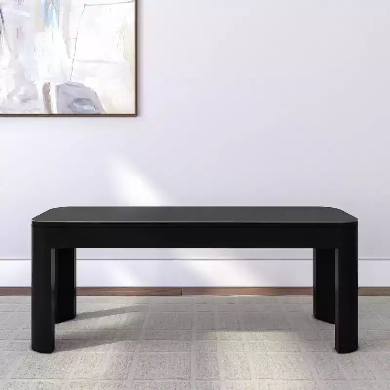 Banc de salle à manger Plank+Beam, banc en bois moderne à bords arrondis de 46 po pour salle à manger, banc d'entrée moderne, banc de salle à manger