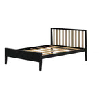 Cadre de lit double scandinave Plank+Beam avec tête de lit, plateforme de lit en bois massif pour adultes