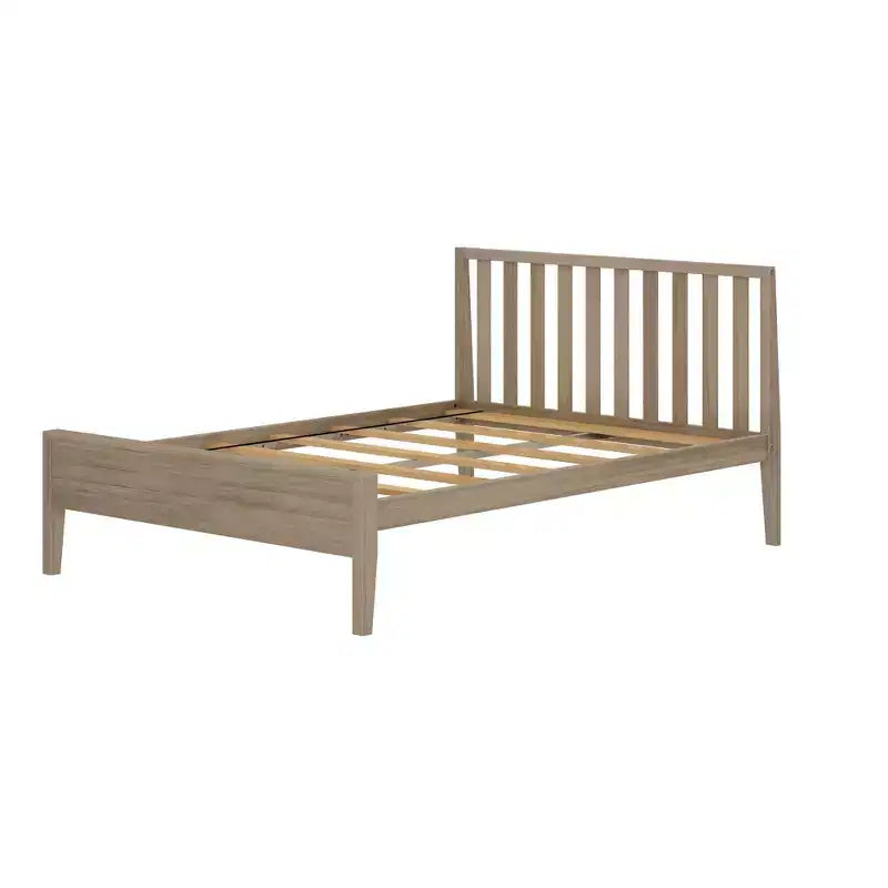 Cadre de lit double scandinave Plank+Beam avec tête de lit, plateforme de lit en bois massif pour adultes