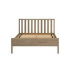 Cadre de lit double scandinave Plank+Beam avec tête de lit, plateforme de lit en bois massif pour adultes