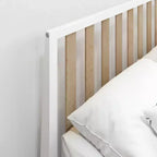 Cadre de lit double scandinave Plank+Beam avec tête de lit, plateforme de lit en bois massif pour adultes
