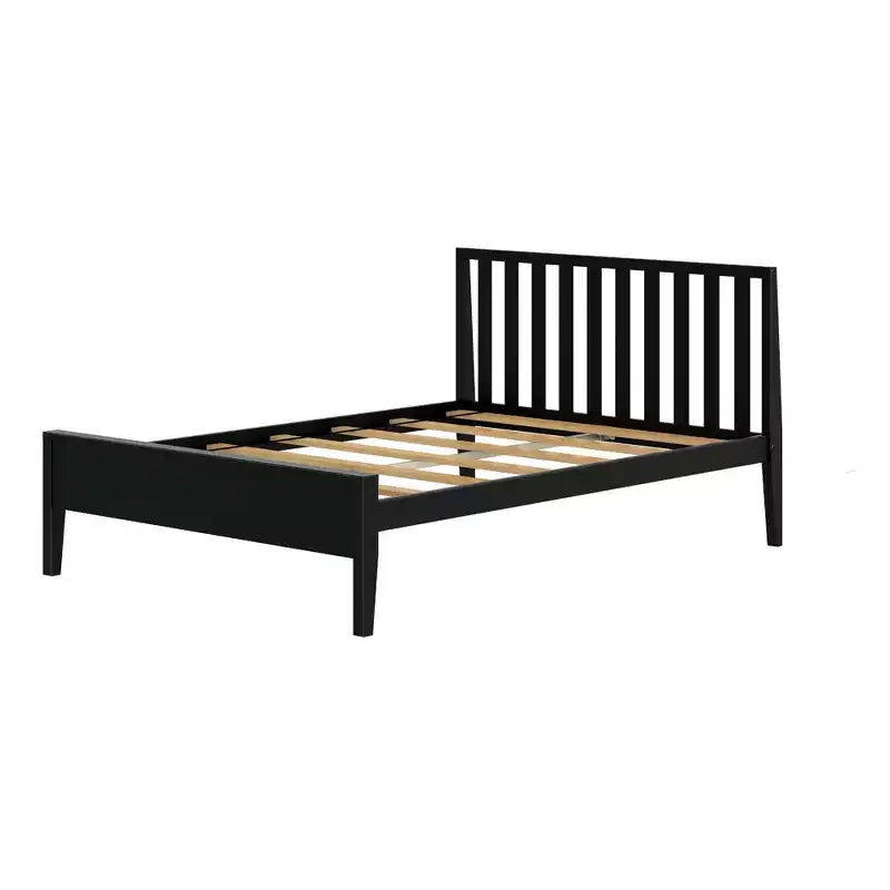 Cadre de lit double scandinave Plank+Beam avec tête de lit, plateforme de lit en bois massif pour adultes