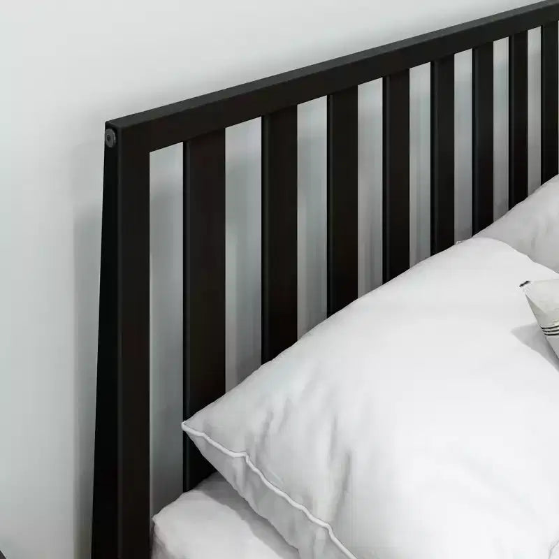 Cadre de lit double scandinave Plank+Beam avec tête de lit, plateforme de lit en bois massif pour adultes