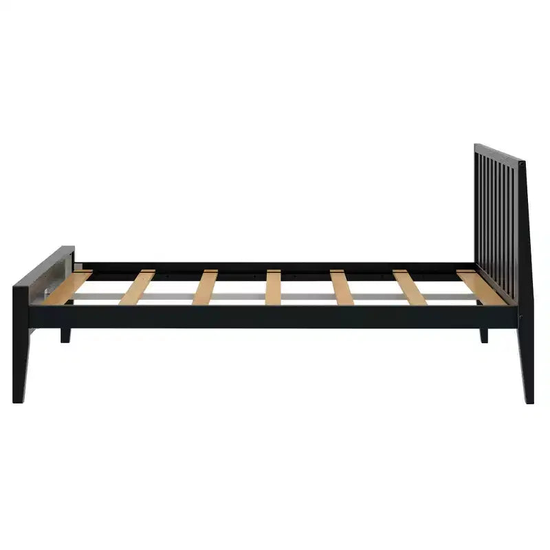 Cadre de lit double scandinave Plank+Beam avec tête de lit, plateforme de lit en bois massif pour adultes