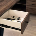 Bureau d'angle Helsy de South Shore avec barre d'alimentation