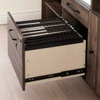 Bureau d'angle Helsy de South Shore avec barre d'alimentation