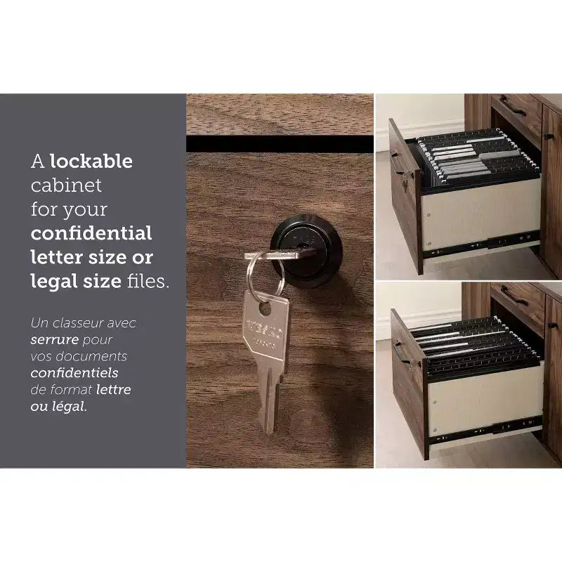 Bureau d'angle Helsy de South Shore avec barre d'alimentation