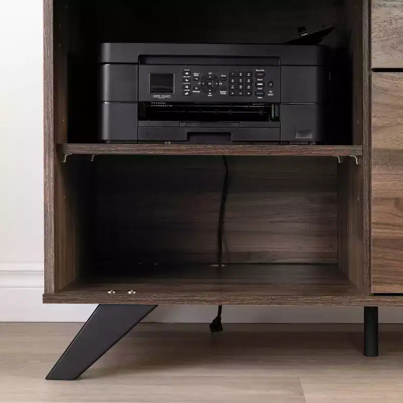 Bureau d'angle Helsy de South Shore avec barre d'alimentation