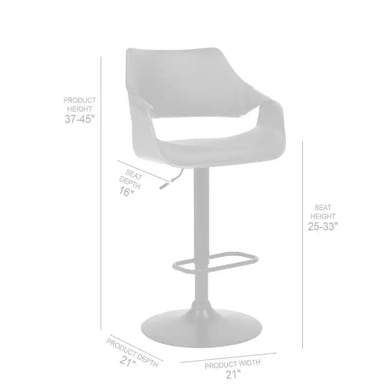 Tabouret de bar pivotant en similicuir et métal réglable Aspen - Armen Living