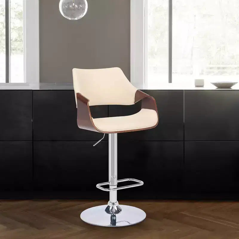 Tabouret de bar pivotant en similicuir et métal réglable Aspen - Armen Living
