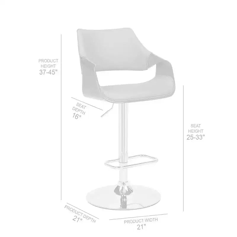 Tabouret de bar pivotant en similicuir et métal réglable Aspen - Armen Living
