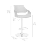 Tabouret de bar pivotant en similicuir et métal réglable Aspen - Armen Living