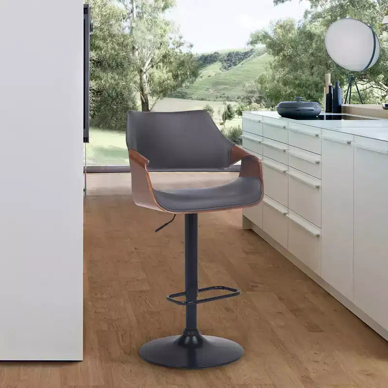 Tabouret de bar pivotant en similicuir et métal réglable Aspen - Armen Living