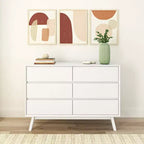 Commode 6 tiroirs en bois massif de style Mid-Century Modern Plank+Beam