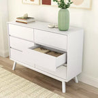 Commode 6 tiroirs en bois massif de style Mid-Century Modern Plank+Beam