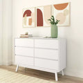 Commode 6 tiroirs en bois massif de style Mid-Century Modern Plank+Beam