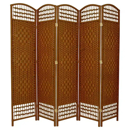 5 1/2 ft. Tall Fiber Weave Room Divider - (5 Panel)