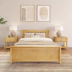 Cadre de lit double classique en bois massif Plank+Beam avec tête de lit pour adultes