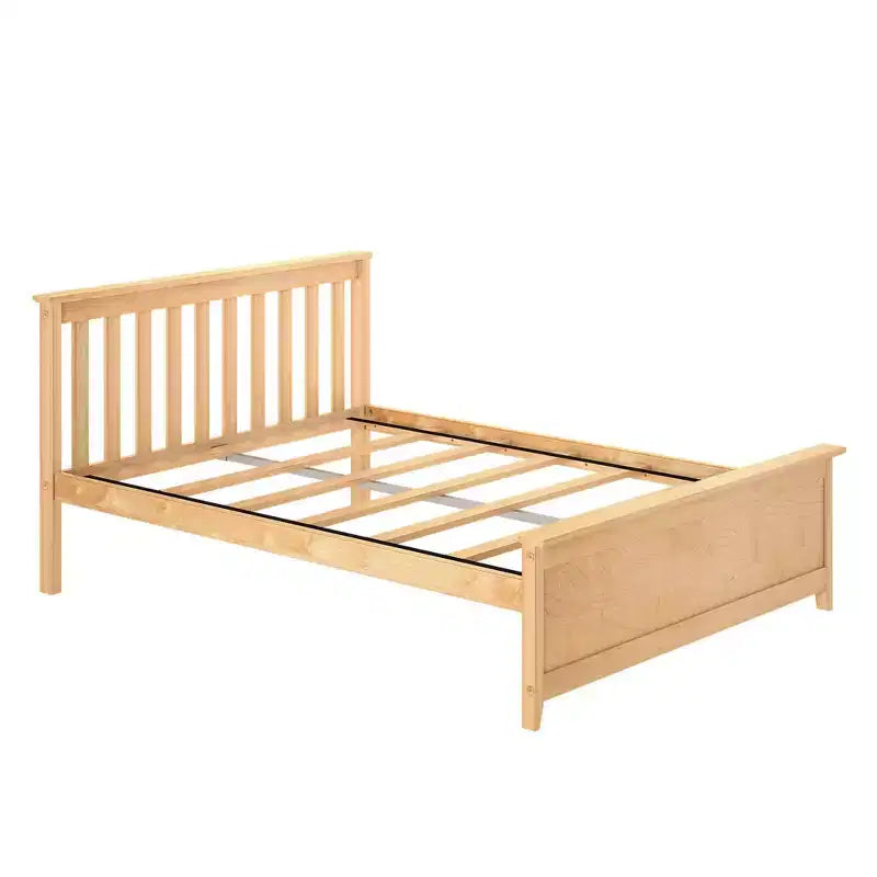 Cadre de lit double classique en bois massif Plank+Beam avec tête de lit pour adultes