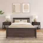 Cadre de lit double classique en bois massif Plank+Beam avec tête de lit pour adultes