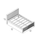 Cadre de lit double classique en bois massif Plank+Beam avec tête de lit pour adultes